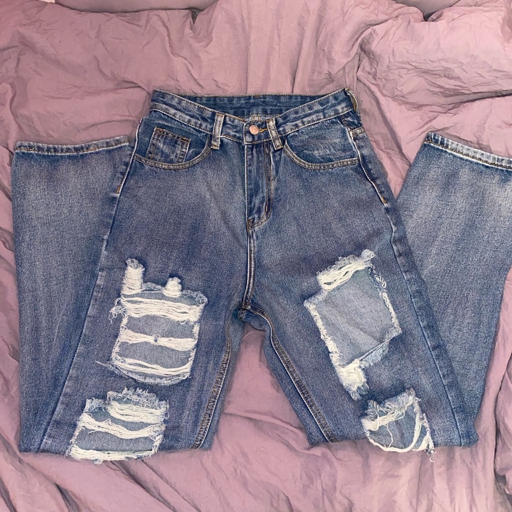 shein baggy jeans with rips